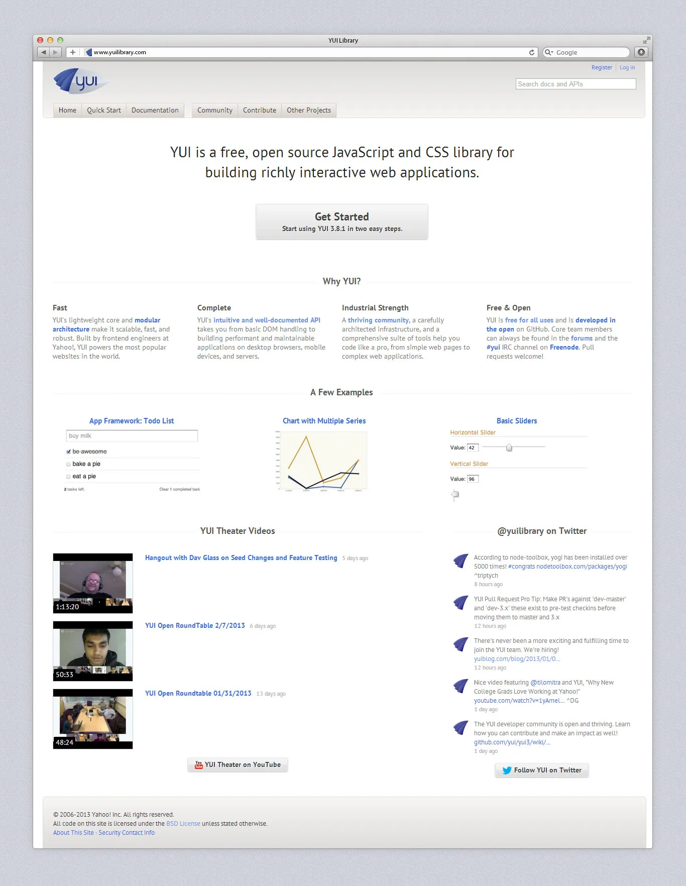 YUI Library Website, Version 2